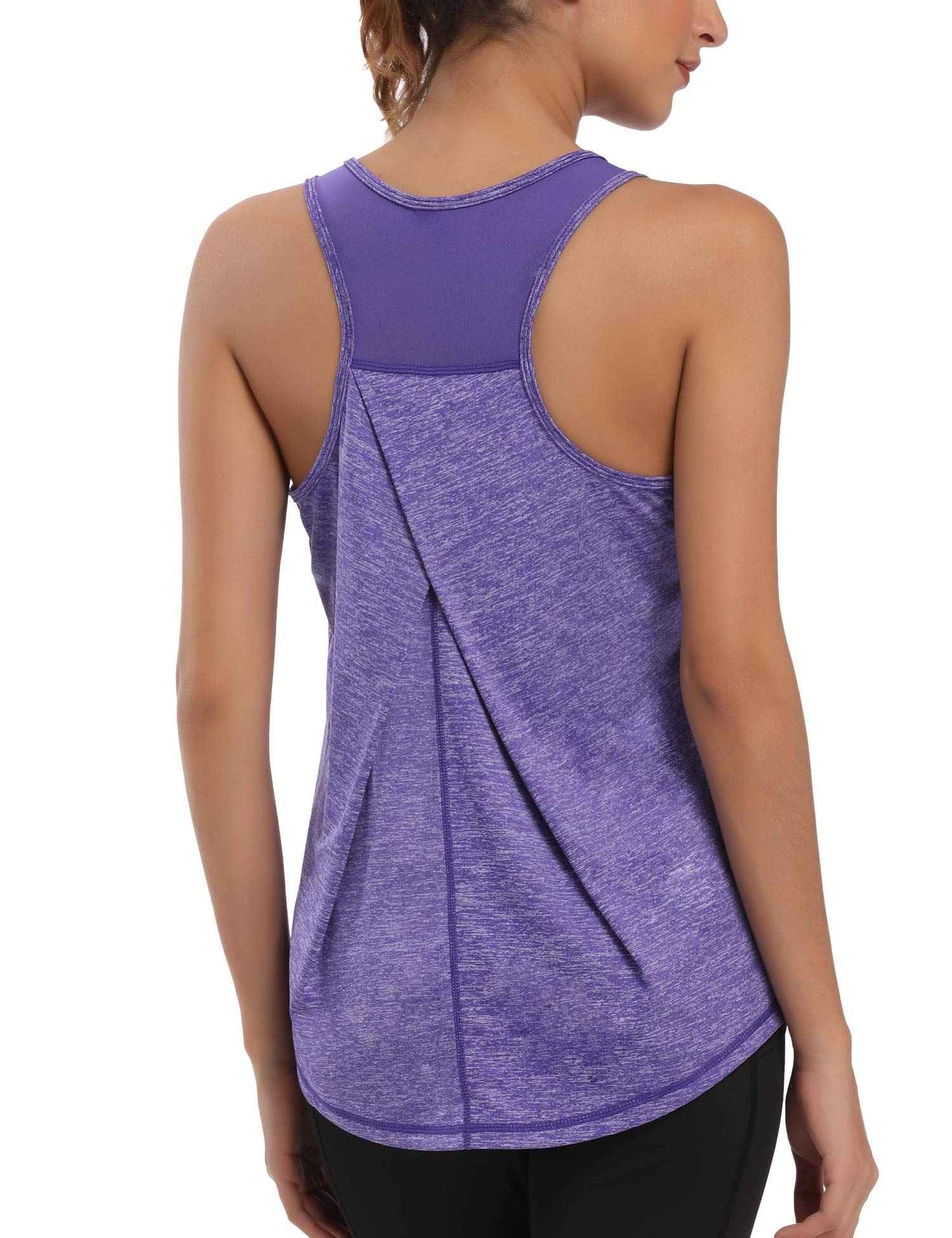 Women's Workout Tank Tops for Women Racerback Tank Tops Mesh Yoga Shirts Athletic Running Tank Tops Sleeveless Gym Clothes Orange