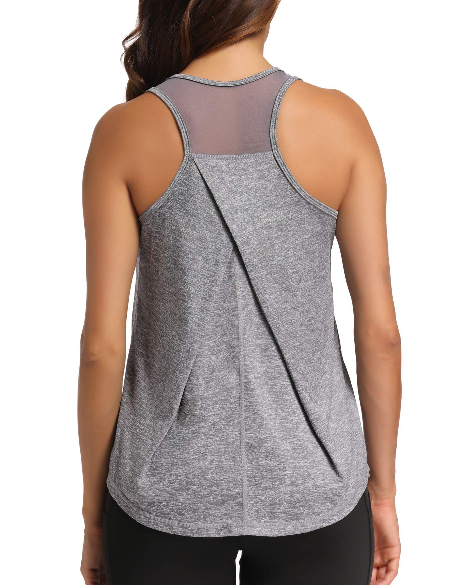 Women's Workout Tank Tops for Women Racerback Tank Tops Mesh Yoga Shirts Athletic Running Tank Tops Sleeveless Gym Clothes Orange