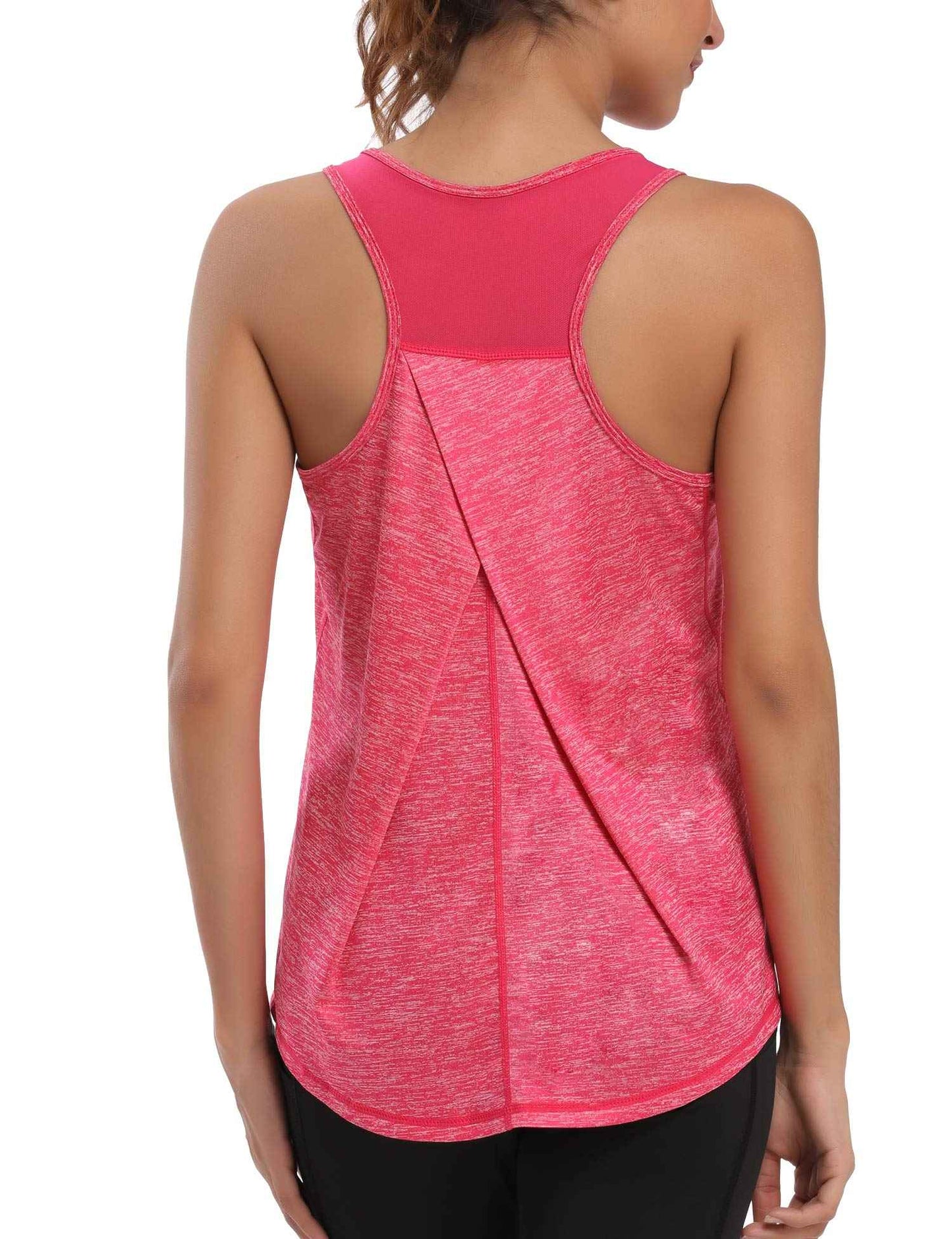 Women's Workout Tank Tops for Women Racerback Tank Tops Mesh Yoga Shirts Athletic Running Tank Tops Sleeveless Gym Clothes Orange