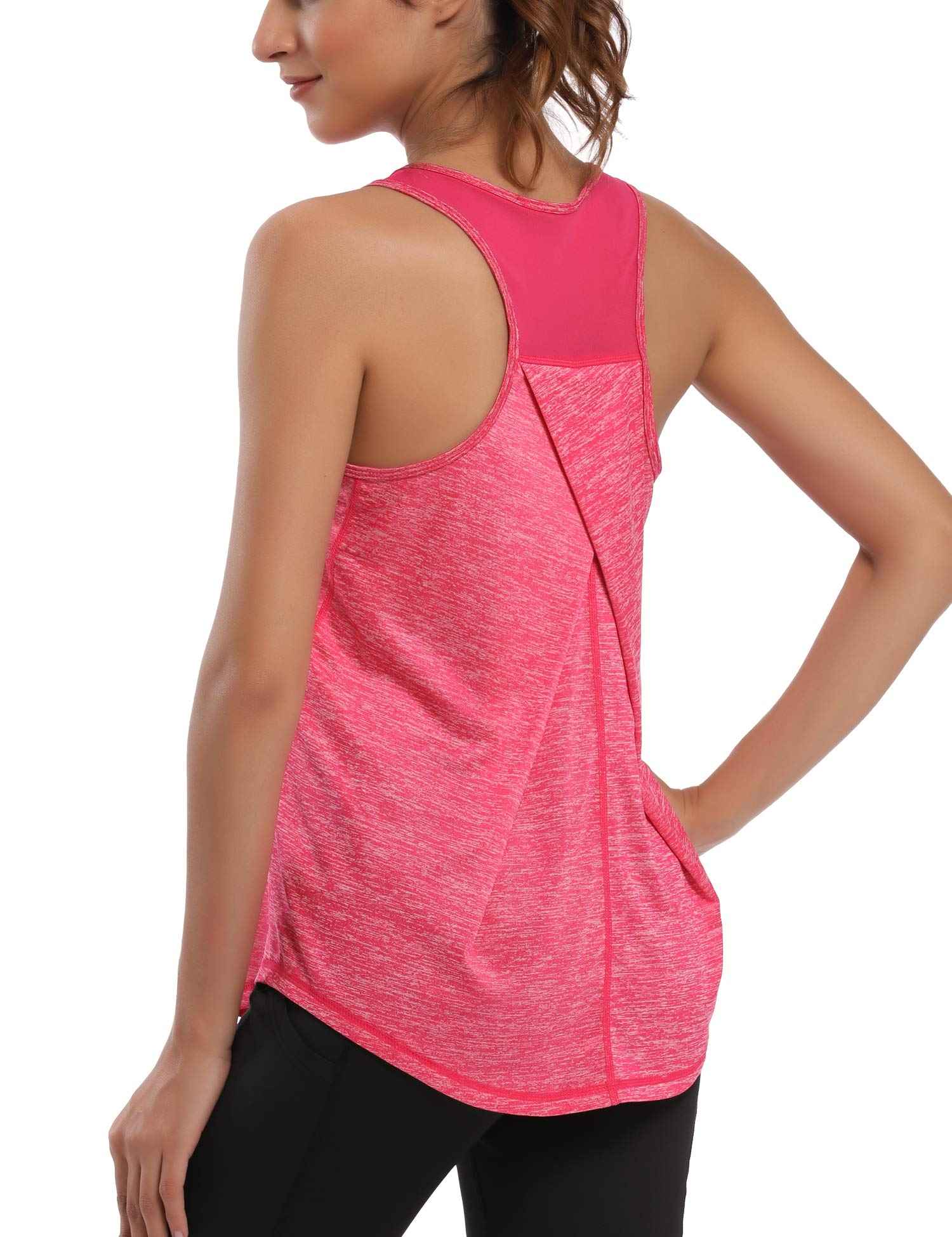 Women's Workout Tank Tops for Women Racerback Tank Tops Mesh Yoga Shirts Athletic Running Tank Tops Sleeveless Gym Clothes Orange