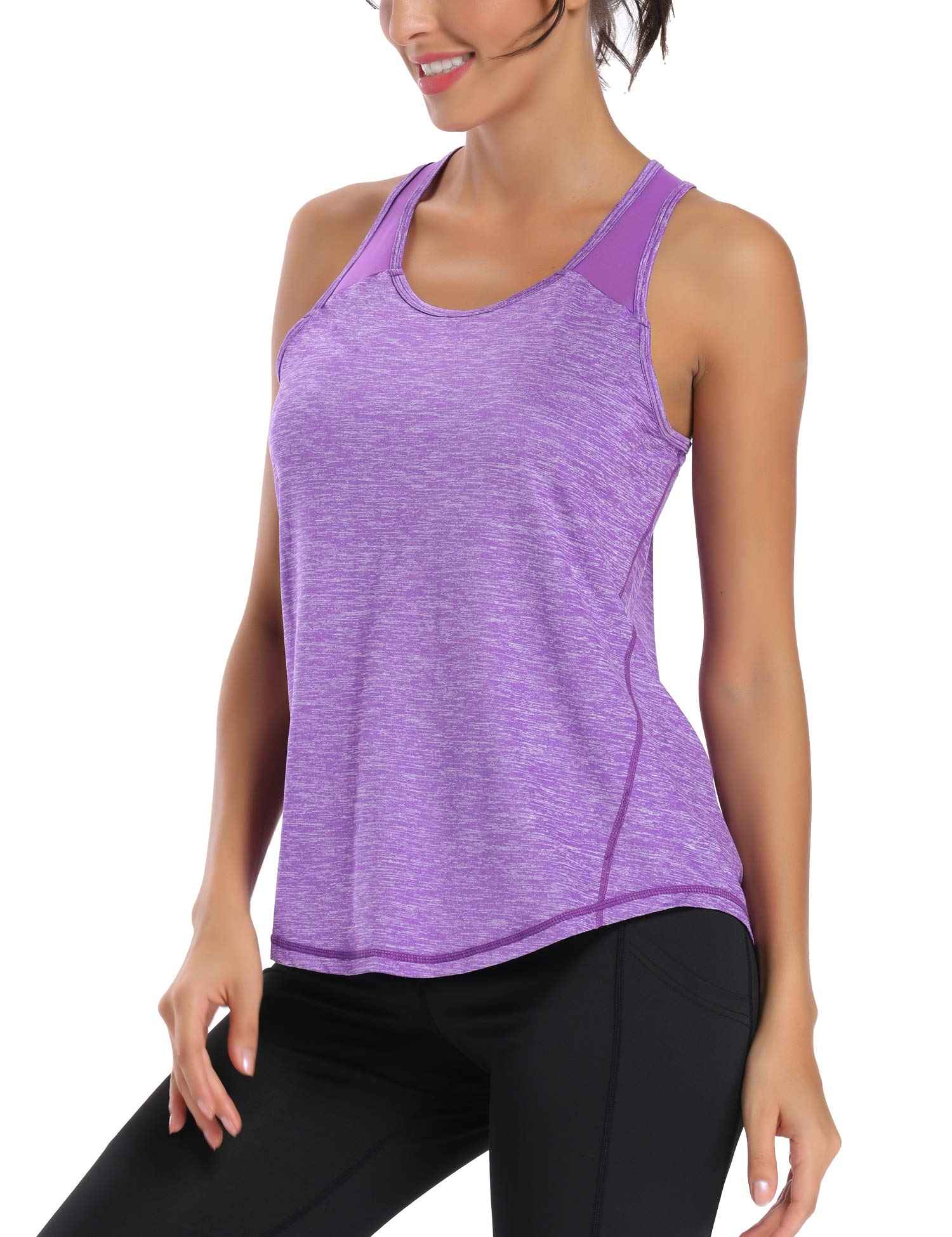 Women's Workout Tank Tops for Women Racerback Tank Tops Mesh Yoga Shirts Athletic Running Tank Tops Sleeveless Gym Clothes Orange