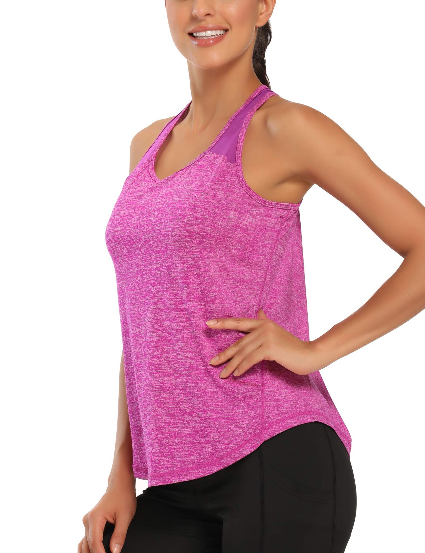 Women's Workout Tank Tops for Women Racerback Tank Tops Mesh Yoga Shirts Athletic Running Tank Tops Sleeveless Gym Clothes Orange