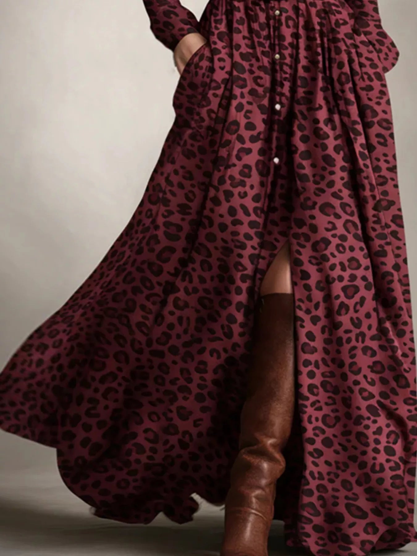 Plaid Button Front Maxi Dress