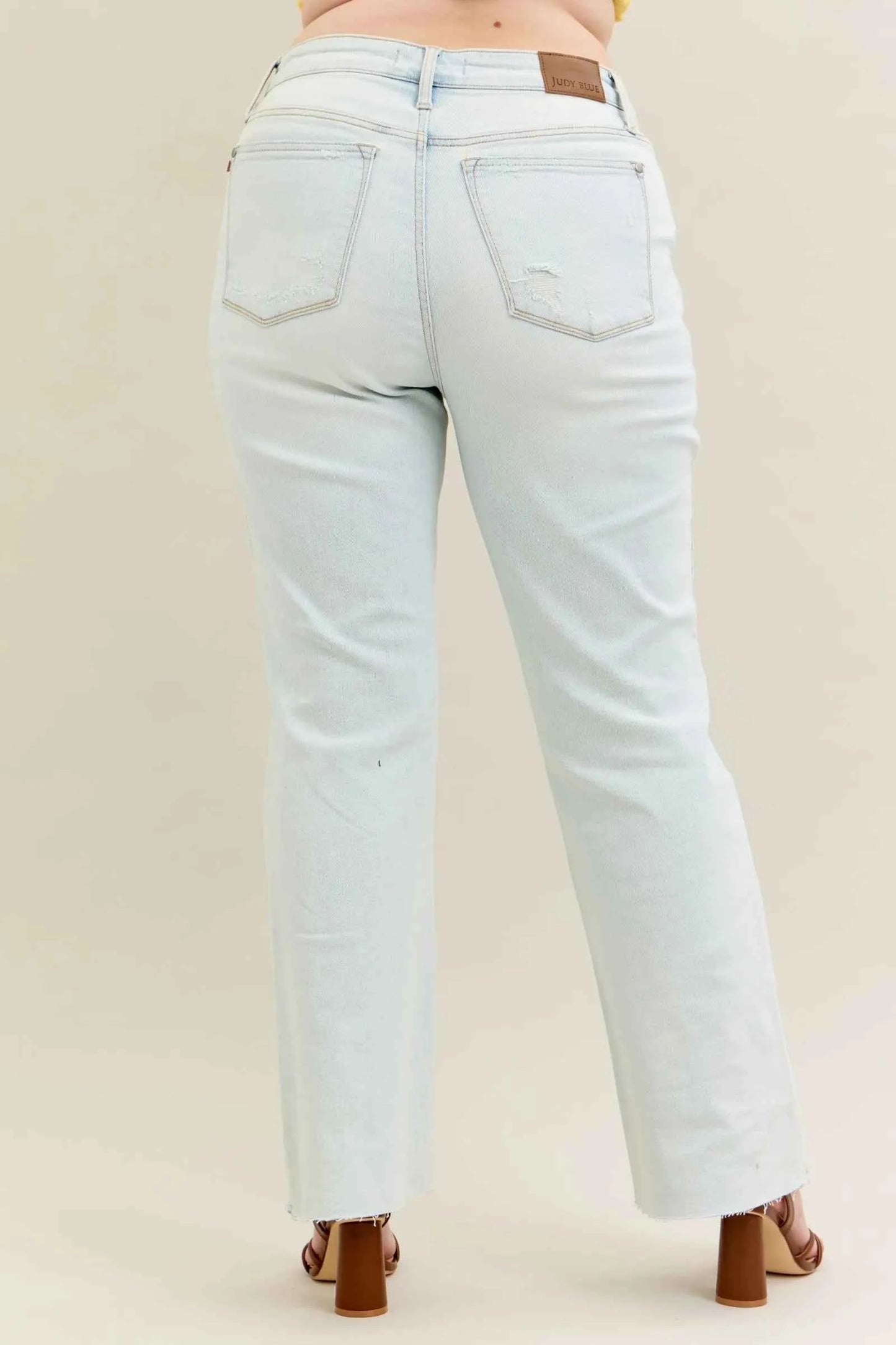 Judy Blue Full Size Destroy & Fray Hem Bootcut Jeans Plus Size