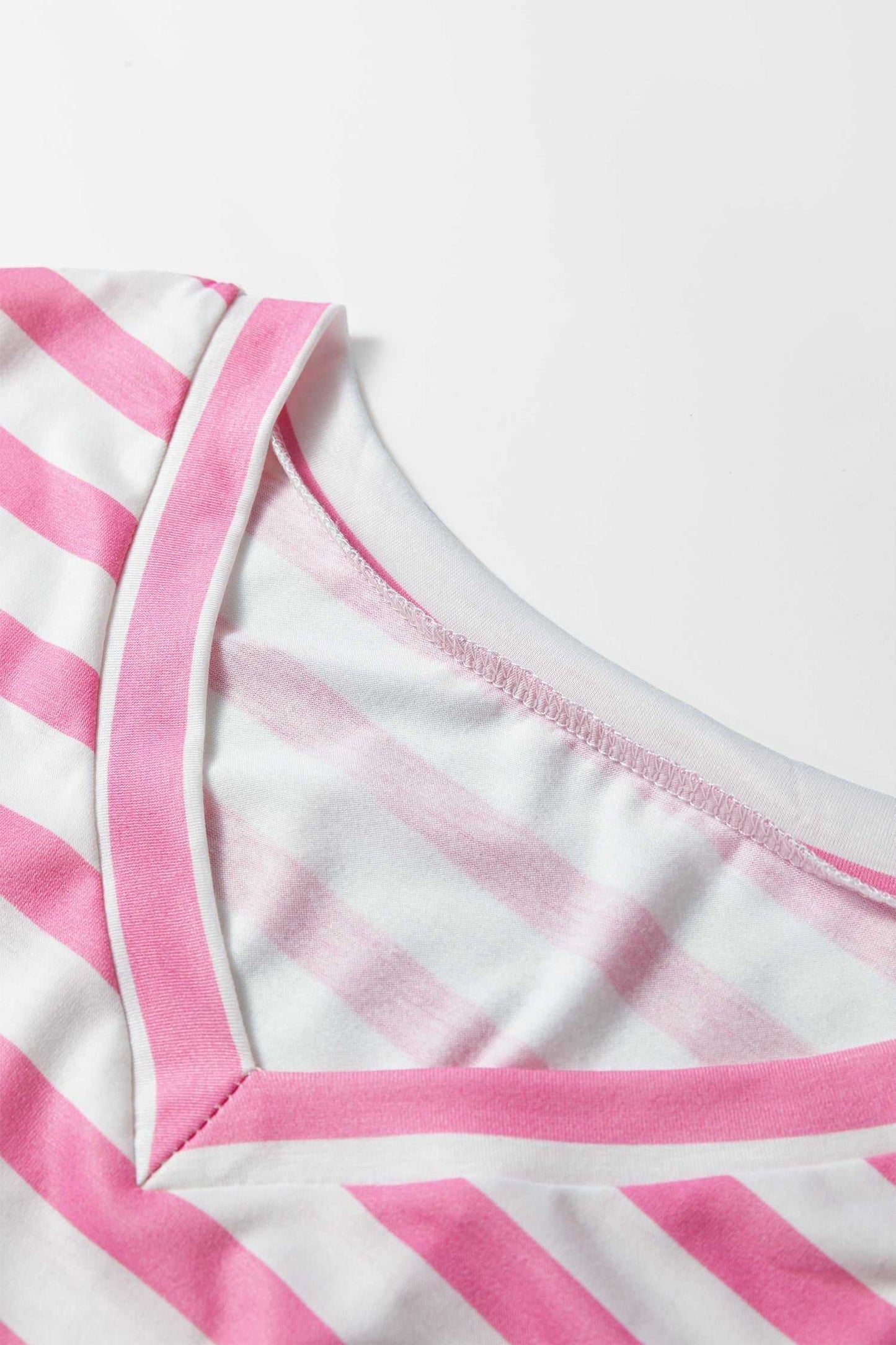 Stripe V-Neck Patch Pocket T-Shirt