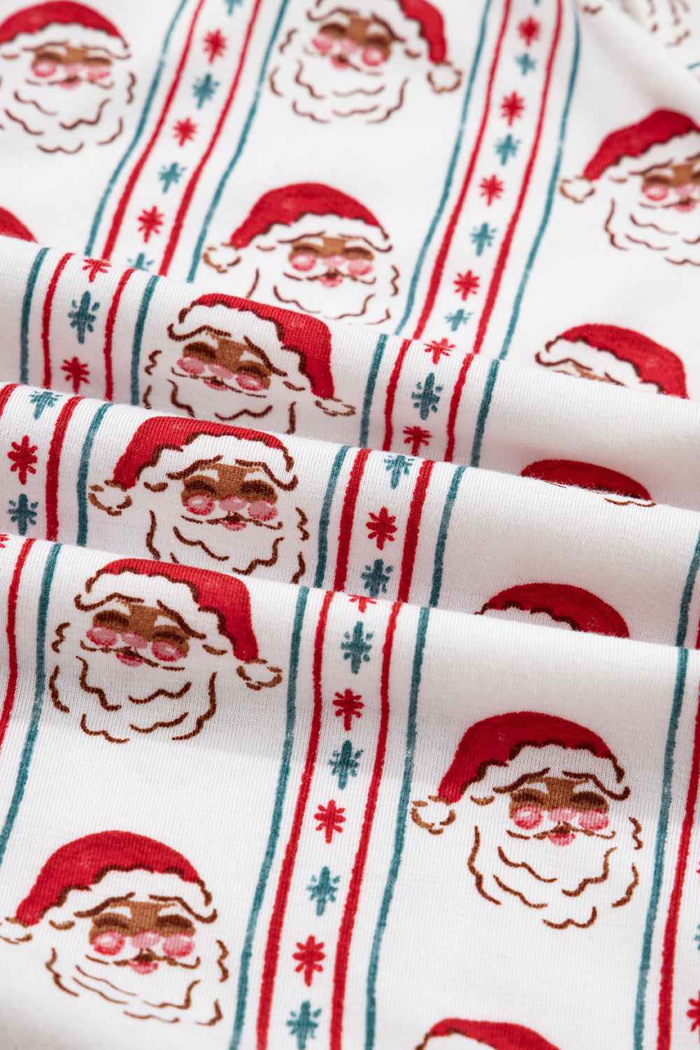 Christmas Santa Claus Ruffle Trim Pajama Set