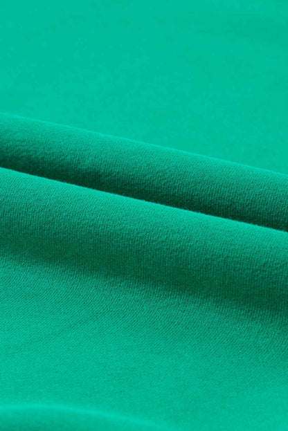 Green MERRY Print Drop Sleeve Pullover Women's Sweatshirt