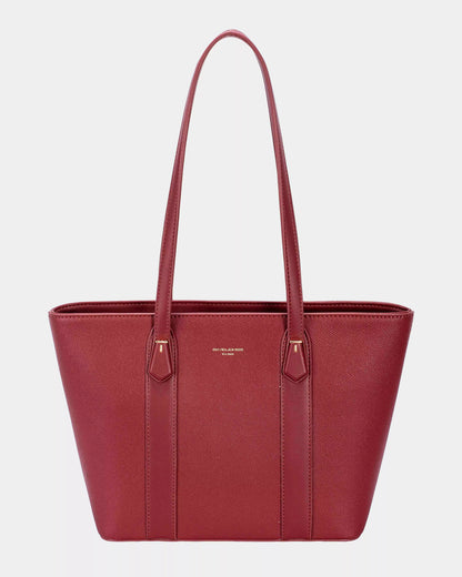 Leather Tote Bag with Gold Hardware - The Eggy's store