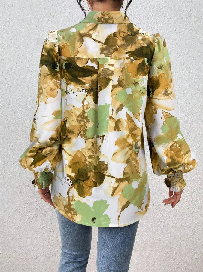Floral Print Long Sleeve Blouse