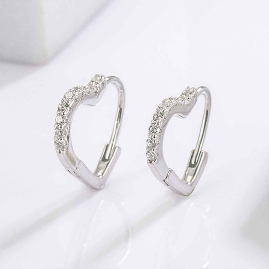 925 Serling Silver Zircon Heart Shape Earrings