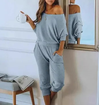 Stylish Off-Shoulder Jumpsuit with Sleeves