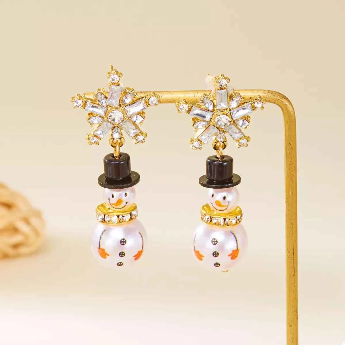 Christmas Snowman Drop Earrings