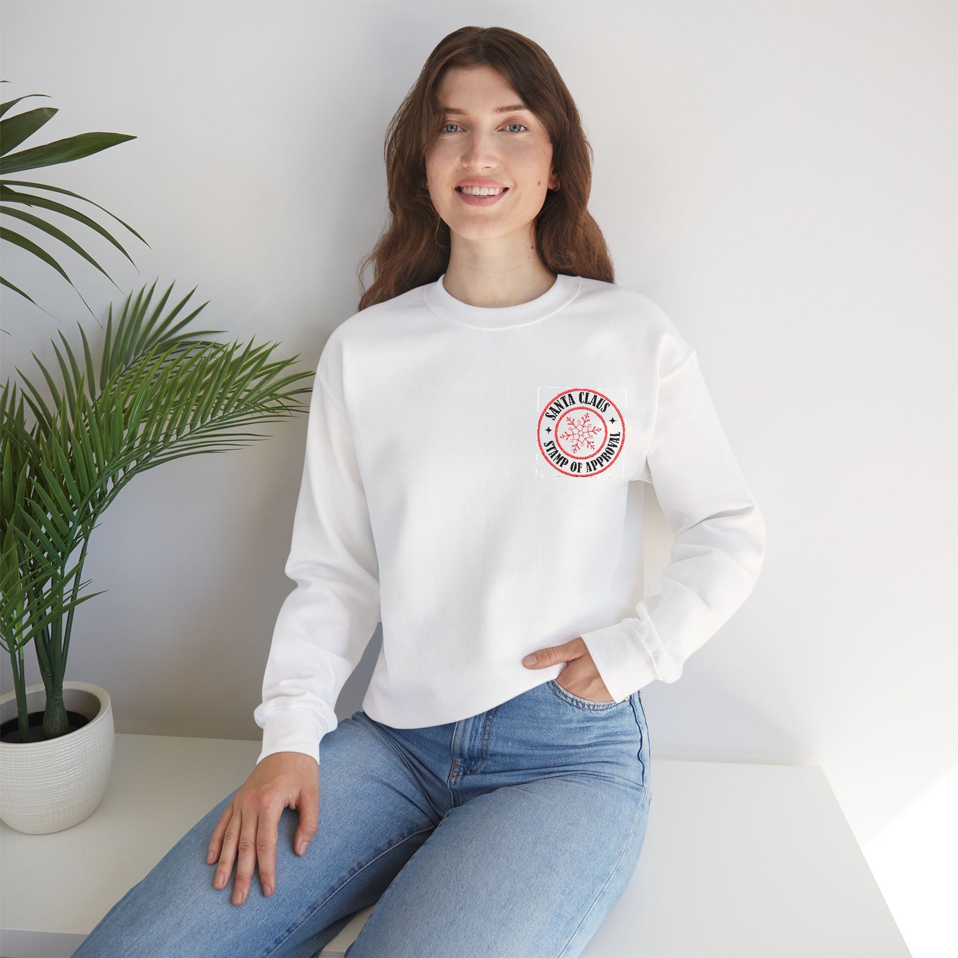 Embroidered Christmas Stamp Women's  Sweatshirt - The Eggy's store