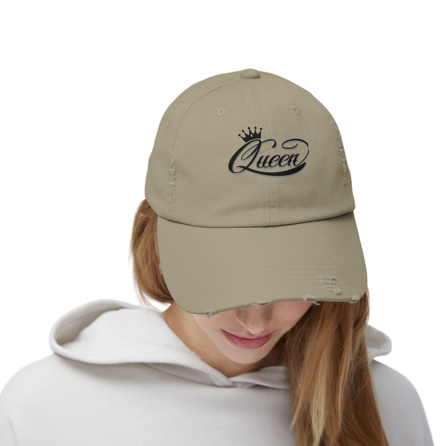 Distressed Queen Cap - Vintage Style Unisex Baseball Hat, Hip Hop Headgear & Streetwear Fashion Accessory - The Eggy's store