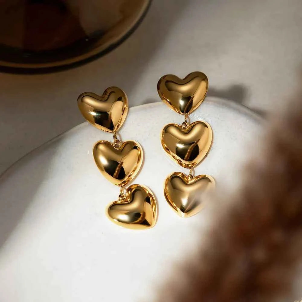 Stainless Steel Heart Earrings