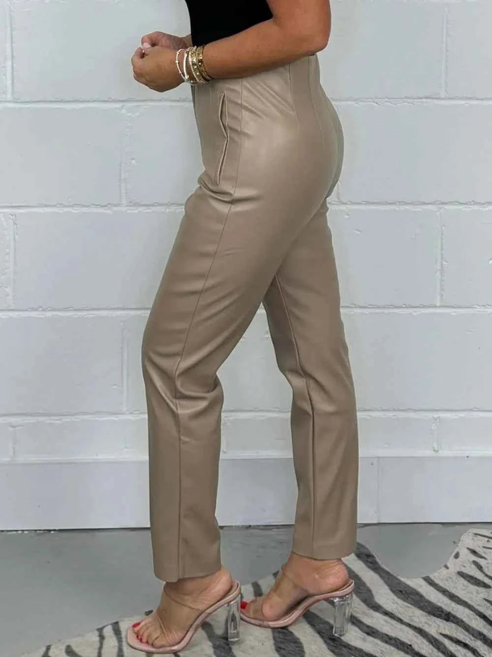 Full Size High Waist Straight Women's Pants Plus Size