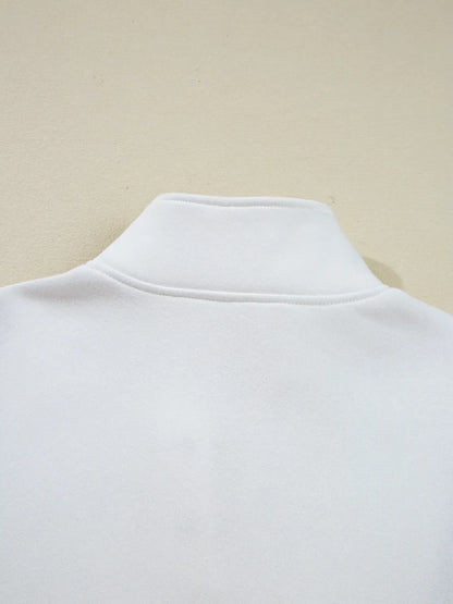 Colorblock Patchwork Half Button Women's  Sweatshirt