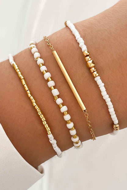 Tiny Beaded Multi Layer Bracelet Set