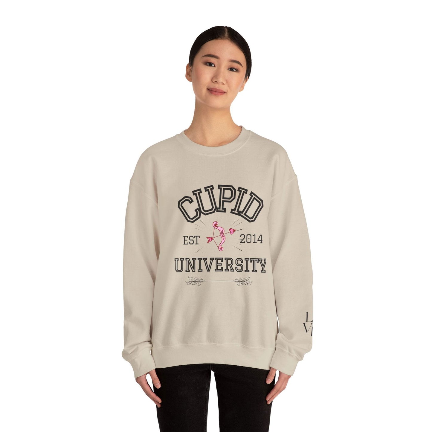 Crewneck Sweatshirt Cupid University Womens Long Sleeve Multiple Colors - The Eggy's store
