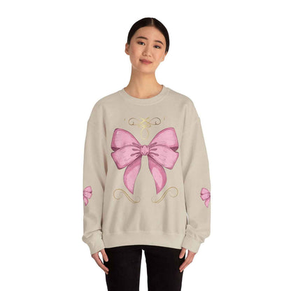 Cute Pink Bow Adult Sweatshirt Crewneck Women's Top