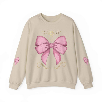 Cute Pink Bow Adult Sweatshirt Crewneck Women's Top
