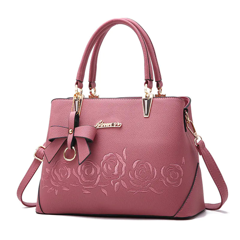 Women's Motorcycle Style PU Leather Shoulder Bag – Large Crossbody Handbag | 8 Colors