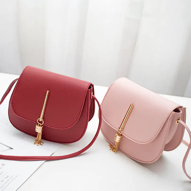 Fringe Crossbody Phone Bag – PU Leather Shell Shape Purse | 6 Colors