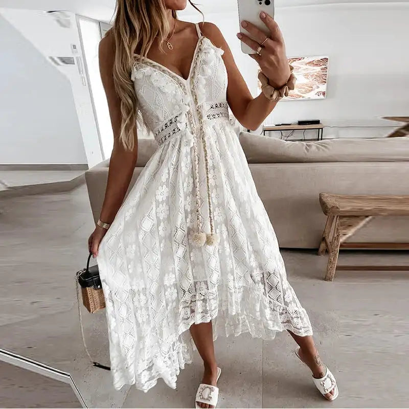 Off Shoulder Lace Maxi Dress