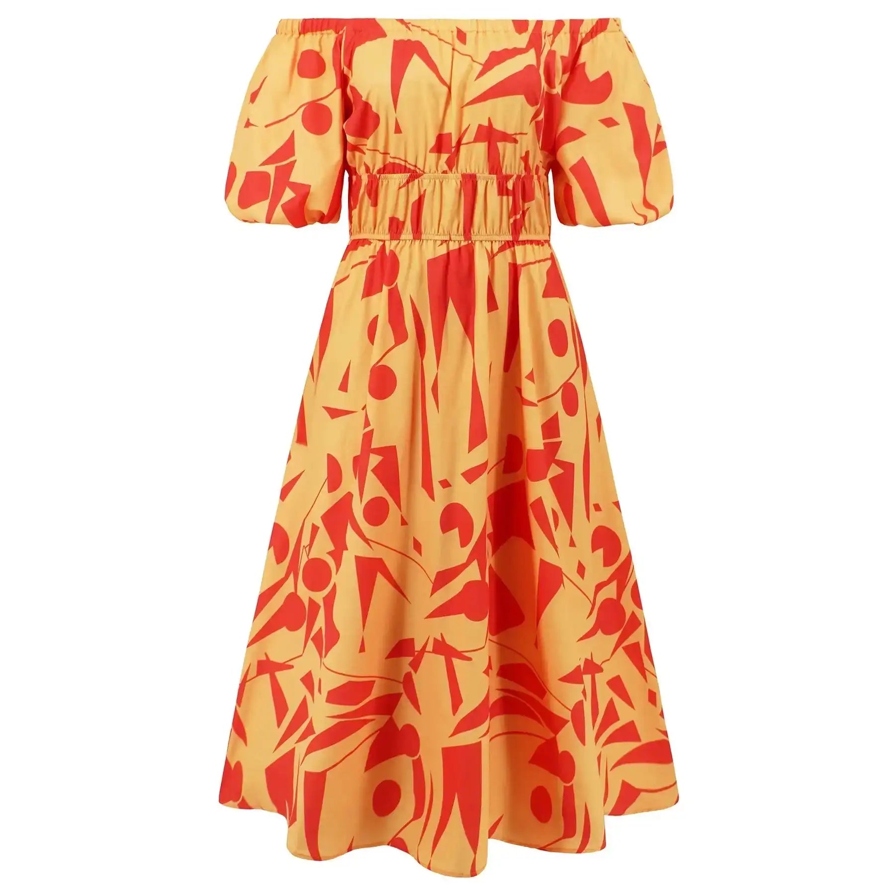 Sexy off Shoulder Bubble Sleeves Maxi Dress 