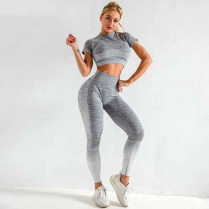 Women's Seamless Yoga Set Long Sleeve