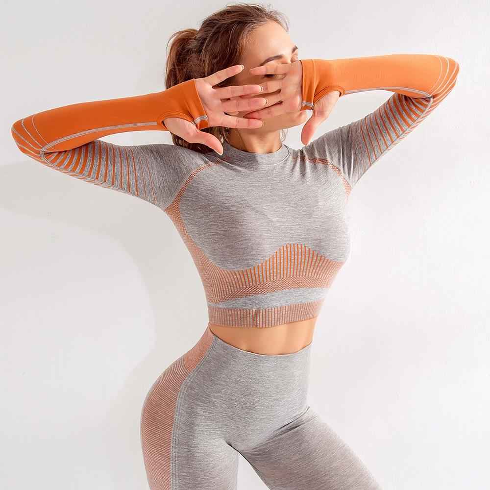 Women's Seamless Yoga Set Long Sleeve