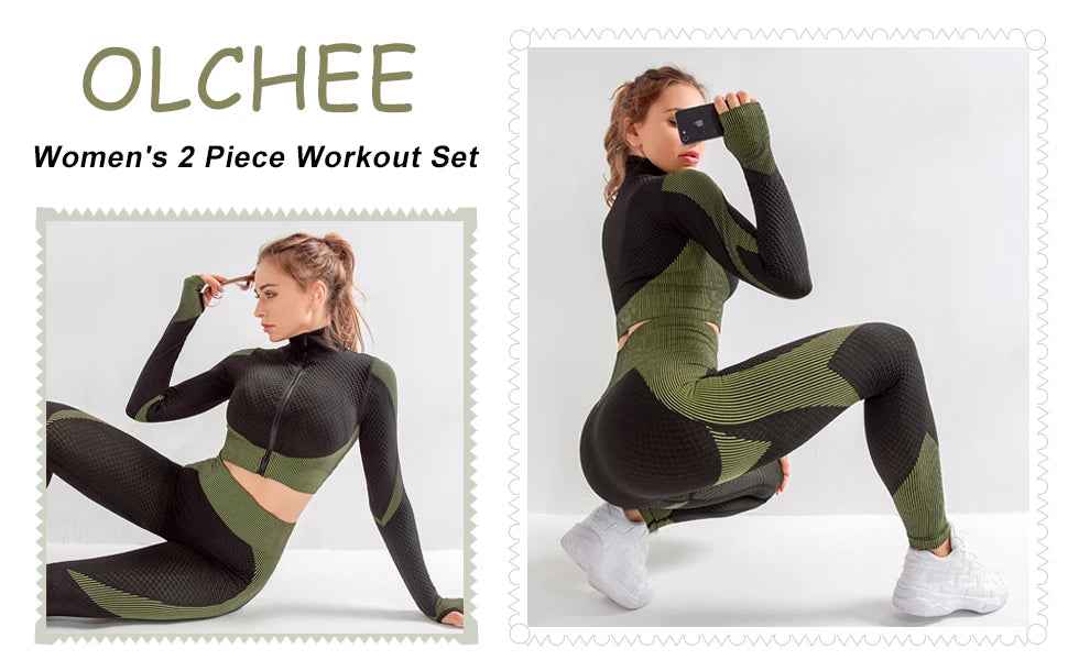 Women's Tracksuit Set 3 Piece High Waist Leggings and Crop Top Zip Up