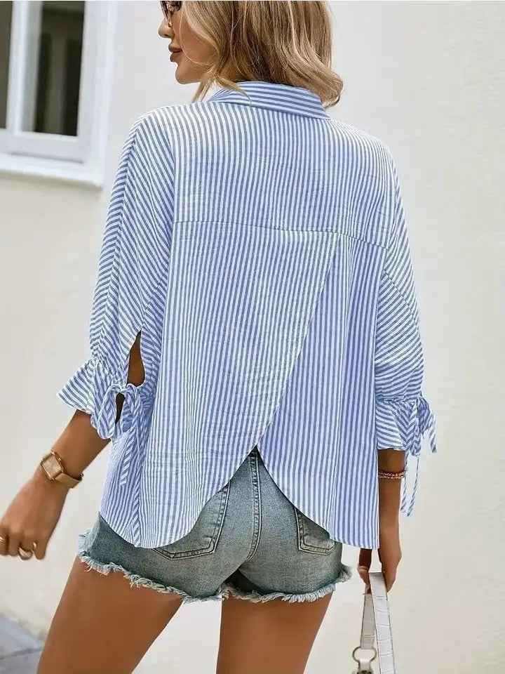 Stripe V-neck Top