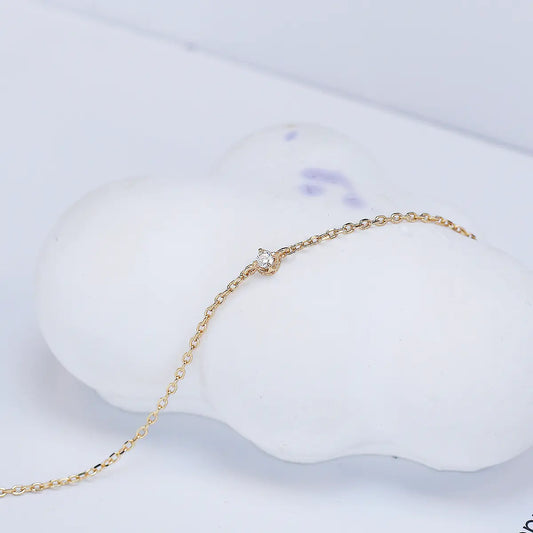 925 Sterling Silver Plated Single Diamond Bracelet