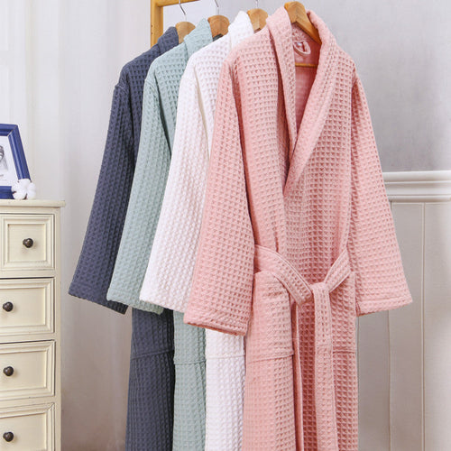 Unisex Thick Long Robe – 100% Cotton Double Waffle