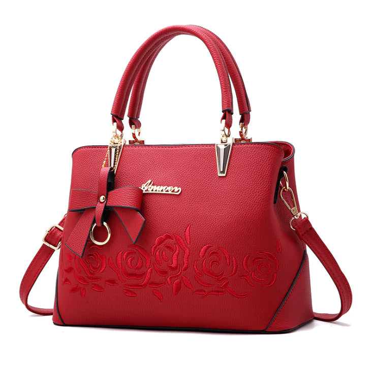 Women's Motorcycle Style PU Leather Shoulder Bag – Large Crossbody Handbag | 8 Colors