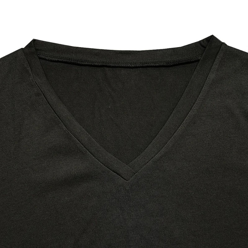 V-Neck Loose Long Tunic T-Shirt