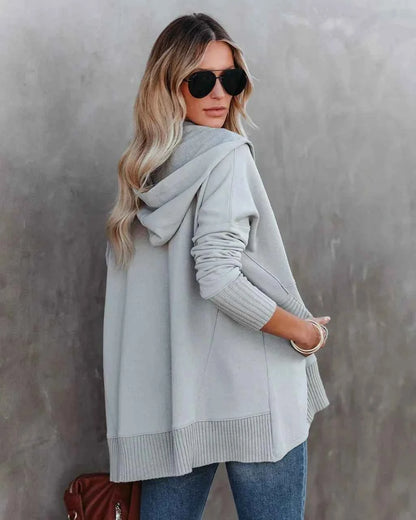 Casual Loose White Women Sweatshirt V-neck Hooded Batwing Sleeve Hoodie Top For Women Pullovers