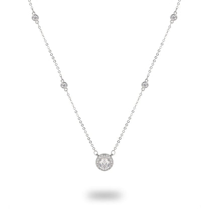 1CT Moissanite Necklace for Women Certified 925 Sterling Silver Sparkling Lab Diamond Pendant Chain Party Jewelry GRA USA Stock - The Eggy's store
