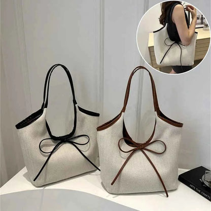 Large Canvas Tote Bag - Solid Color Shoulder Bag for Travel