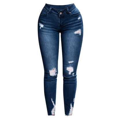 Women's Skinny Ripped Jeans - Slim Denim Pants for Women - The Eggy's store
