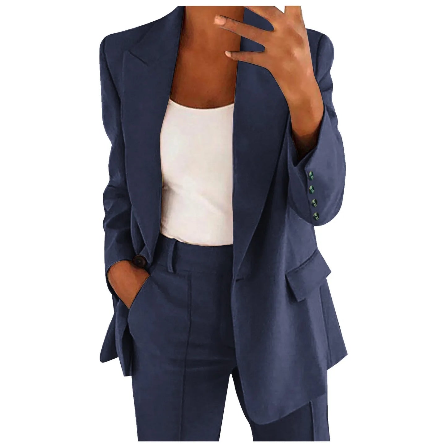 Women's Slim Fit Workwear Blazer Coat – Button Down Office Jacket