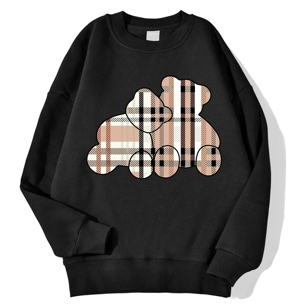 Casual Women's Sweatshirts Teddy Bear Printing Hoodies