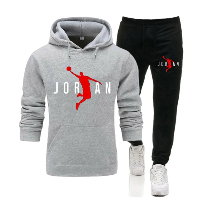 Men's Tracksuit Set Hoodie and Pants 2Pcs Leisure Suit Fashion Sweatsuit S-3XL