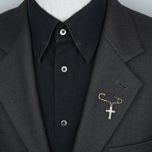 Cubic Zirconia Cross Brooch Pin – Fashion Statement Jewelry for Women