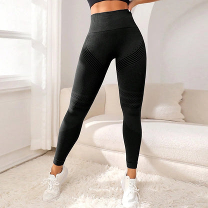 High Waist Compression Leggings for Women - Seamless Slimming Opaque Stretch Pants for Yoga and Fitness