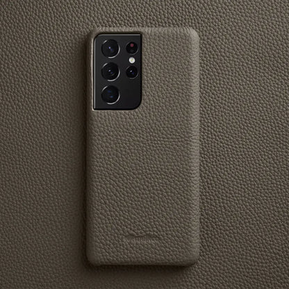 Premium Leather Phone Case for Samsung Galaxy S23 S22 Ultra 21 Plus 5G - Luxury Genuine Cowhide Business Cover - The Eggy's store