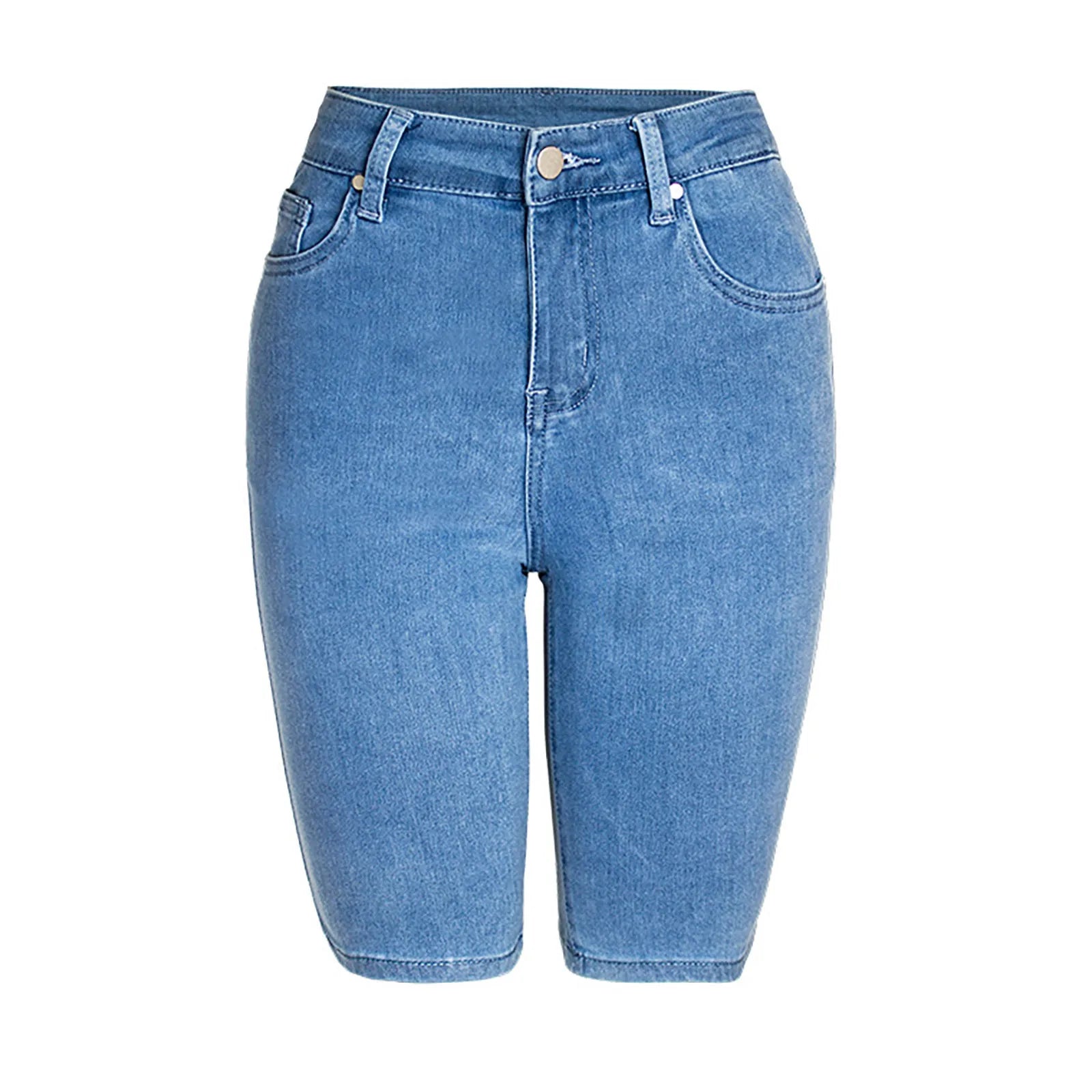 Casual Retro Black High Waist Denim Shorts for Women - Knee-long Summer Shorts - The Eggy's store