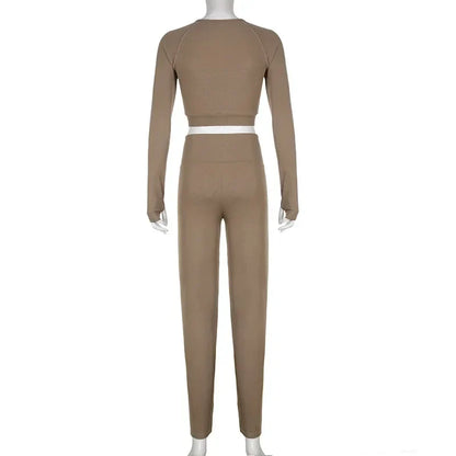 Women's Workout Top And Leggings Jogger 2 Pieces