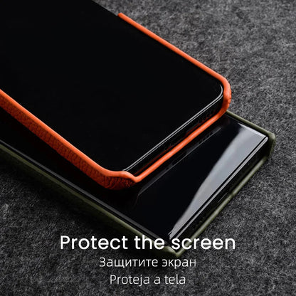 Premium Leather Phone Case for Samsung Galaxy S23 S22 Ultra 21 Plus 5G - Luxury Genuine Cowhide Business Cover - The Eggy's store